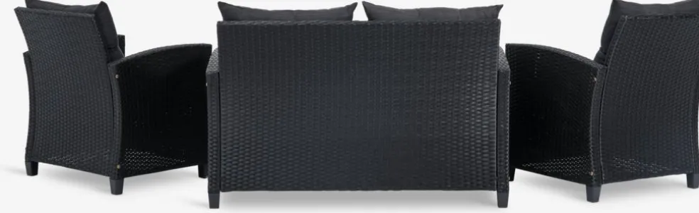 VENEnsemble lounge VEN 4 personnes noir