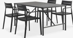 VIERLI + INGSTRUPVIERLI L149 table + 4 INGSTRUP chaises noir