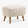 VILDSUNDPouf VILDSUND 52x41 teddy blanc cassé/coloris chêne naturel