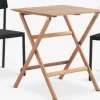 VRAADAL + HAGLEBUVRAADAL L62 table eucalyptus + 2 HAGLEBU chaises noir